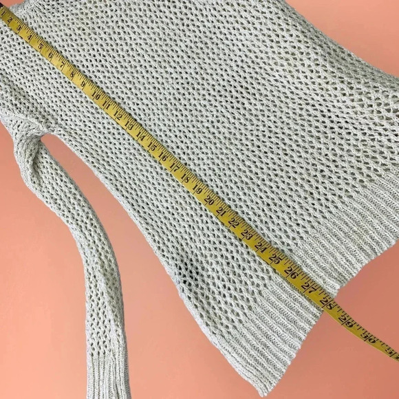 W118 by Walter Baker Cream Open Knit Pullover Sweater Women Size S Gold Thread - Picture 13 of 16